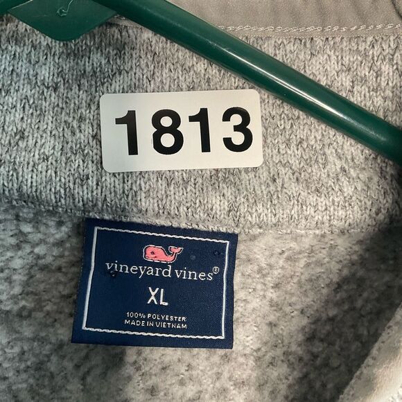 Vineyard Vines Harbor Fleece Full Zip Vest Mens XL Gray Heather‎ Preppy Outdoors - Picture 2 of 7